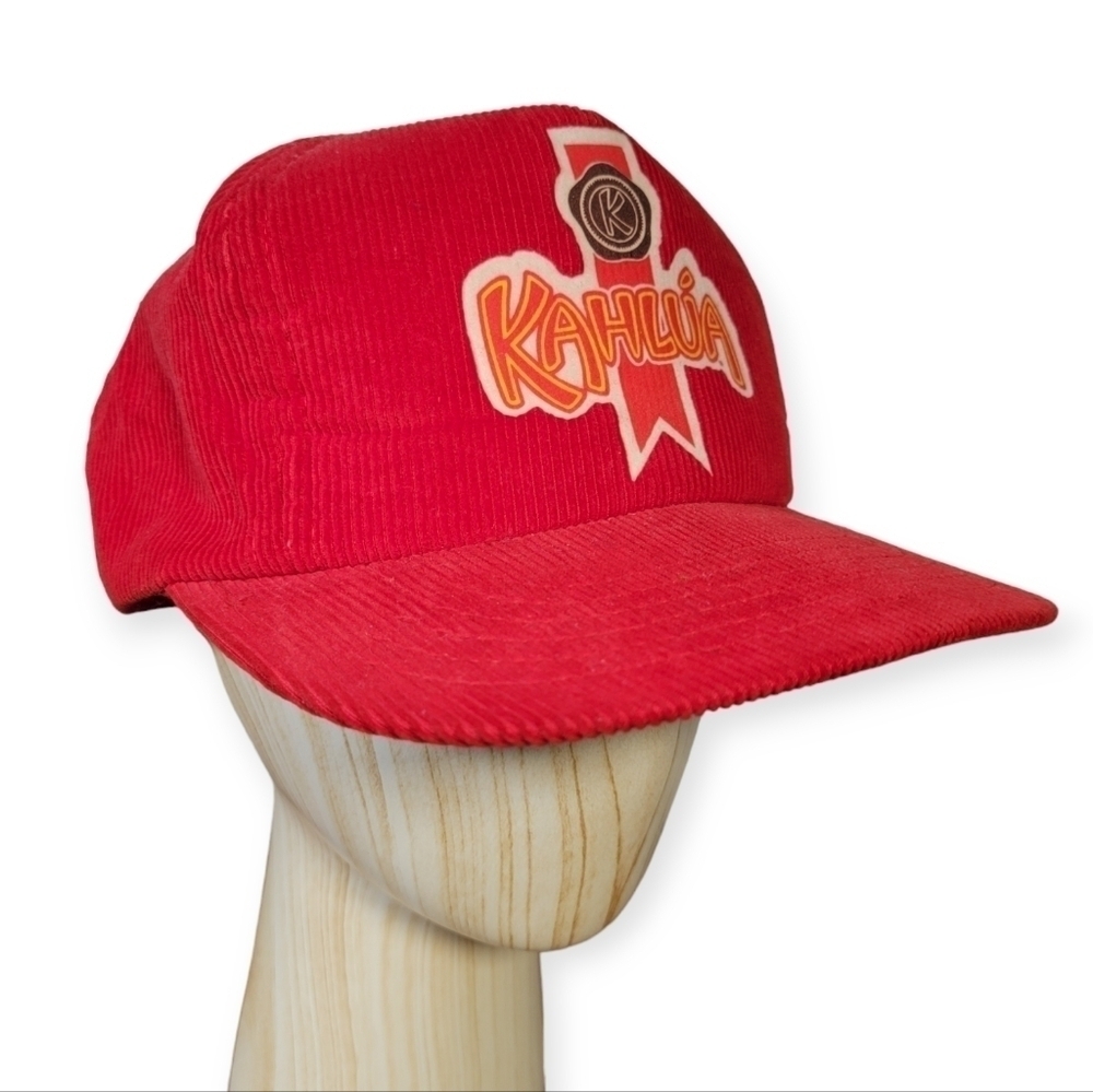 Vintage Kahlua Keith Willingham Red Corduroy Trucker Hat Cap